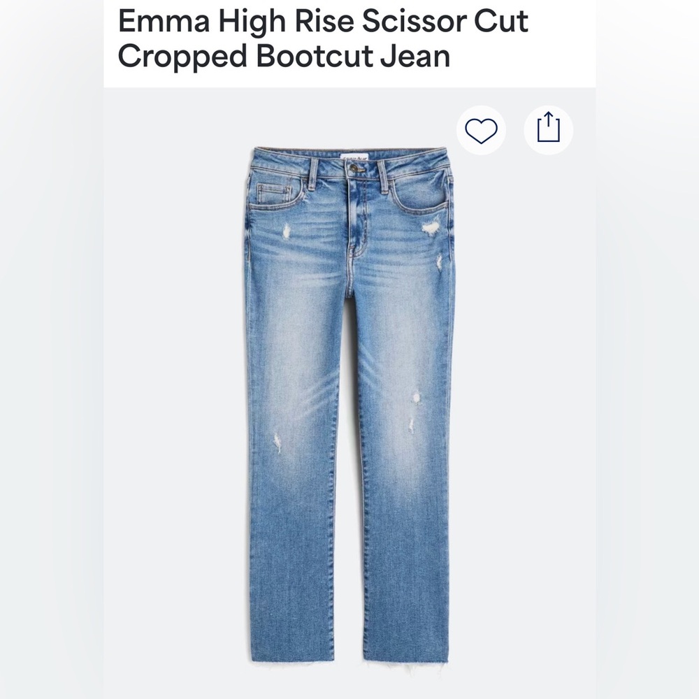 Emma High Rise Scissor Cut Cropped Bootcut Jean